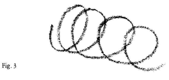 Une ligne dessinée au tableau qui fait une série de boucles se chevauchant