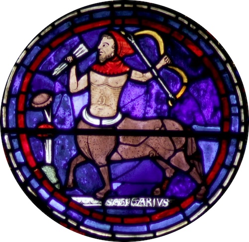 Sagittaire zodiaque cathedrale Chartres pt