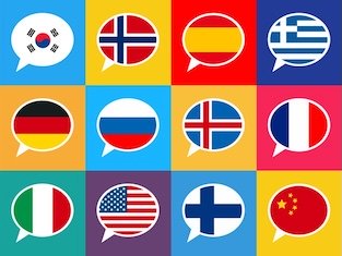 drapeaux differents pays langues